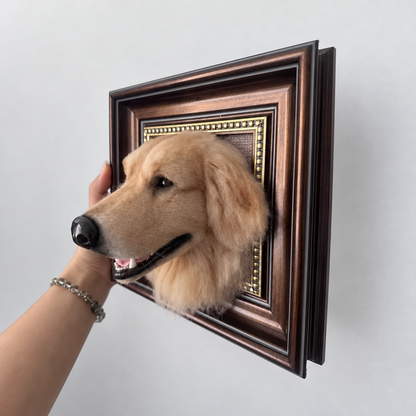 Framed Needle Felting Pet Portrait - Custom Handmade