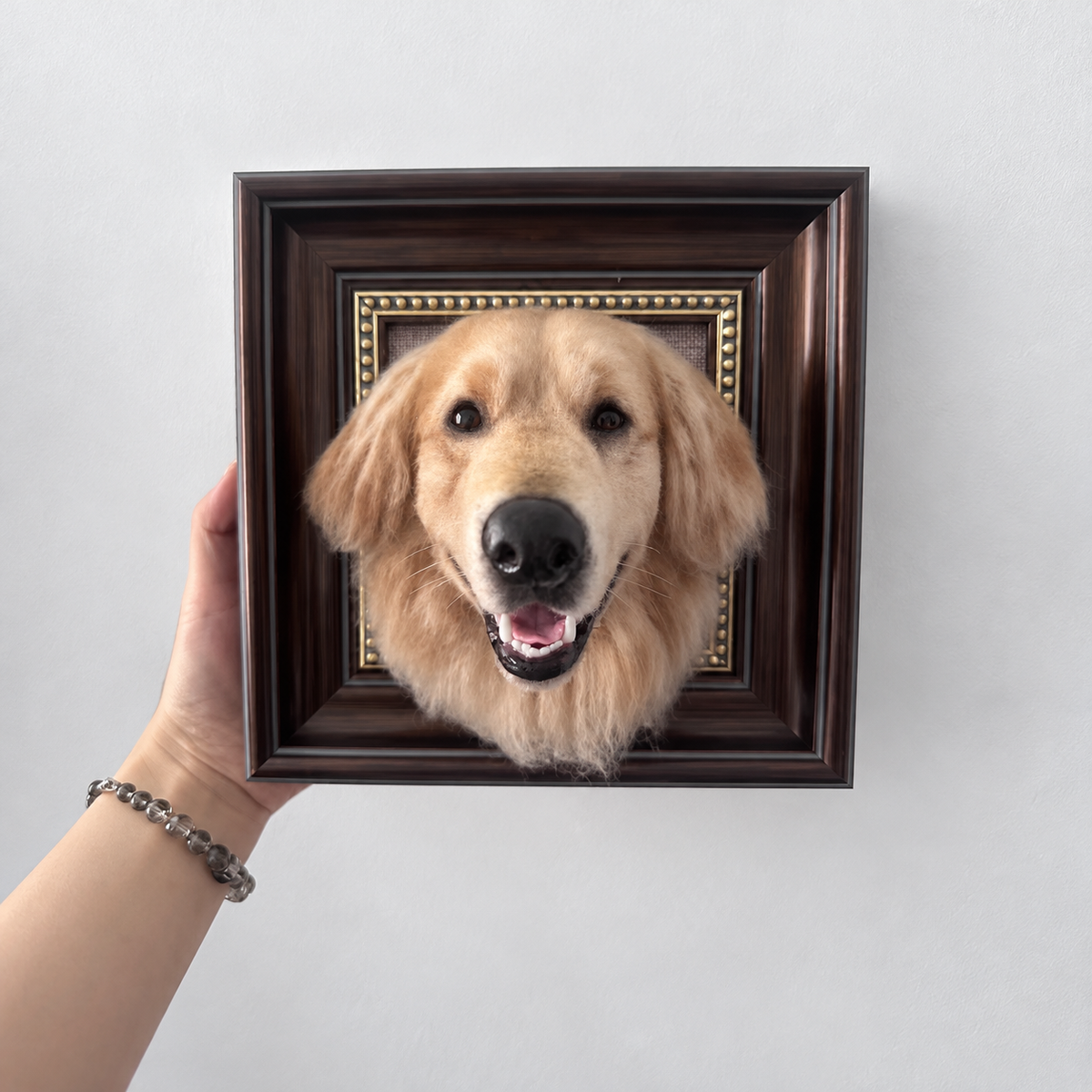 Framed Needle Felting Pet Portrait - Custom Handmade